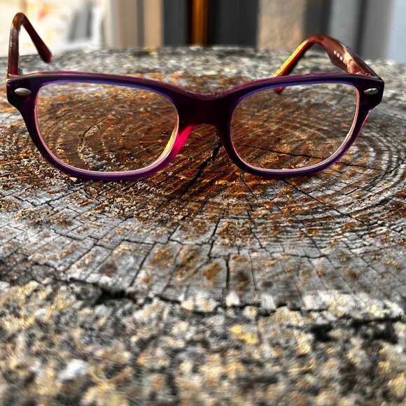 Ray Bans RB1555  Polished Violet On Fuxia Fluo Glasses - Picture 1 of 4